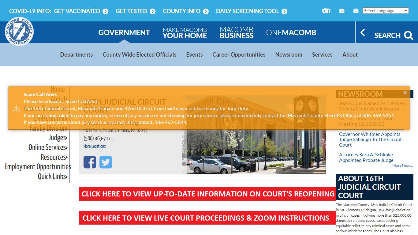 16th Judicial Circuit Court | Macomb County